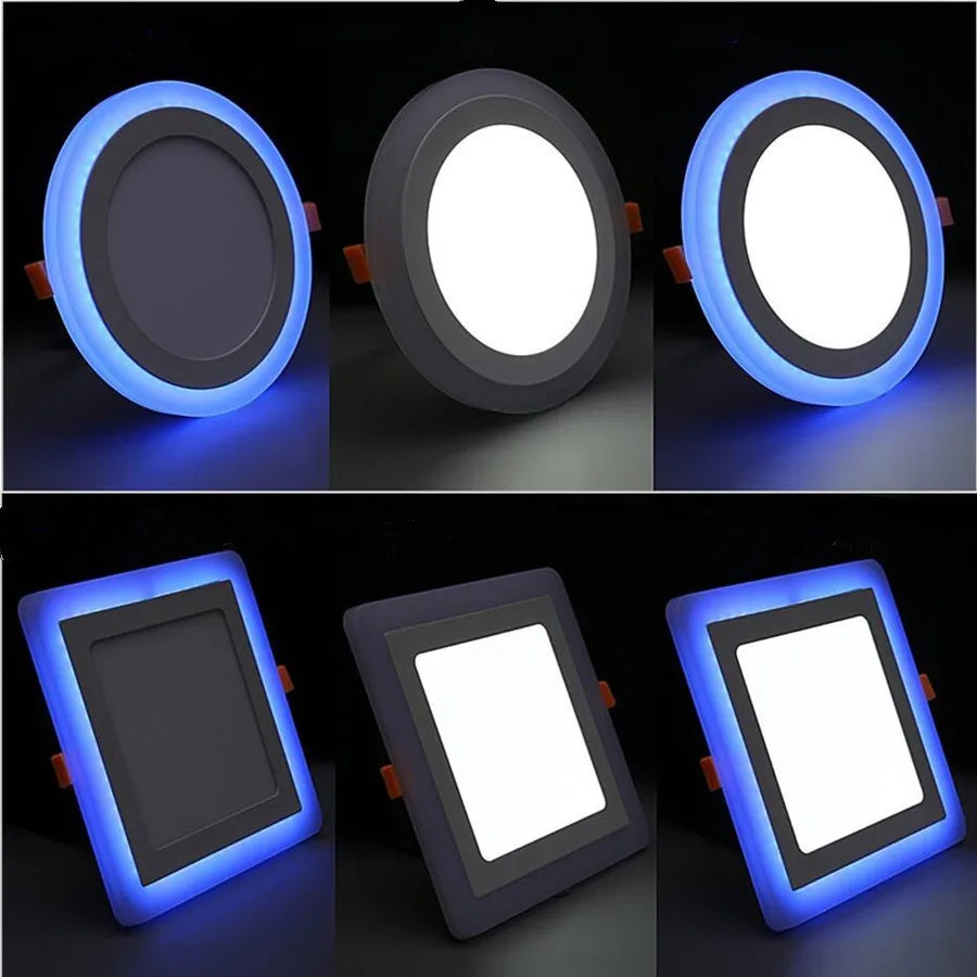 6W 9W 16W 24W led Ceiling Recessed panel Light Painel lamp home decoration round square Led Panel Downlight Blue+White