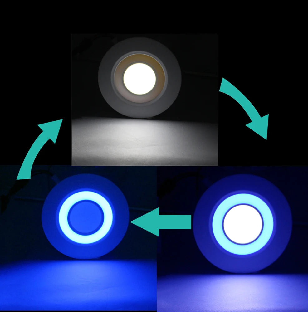 6W 9W 16W 24W led Ceiling Recessed panel Light Painel lamp home decoration round square Led Panel Downlight Blue+White