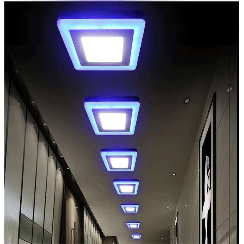 6W 9W 16W 24W led Ceiling Recessed panel Light Painel lamp home decoration round square Led Panel Downlight Blue+White