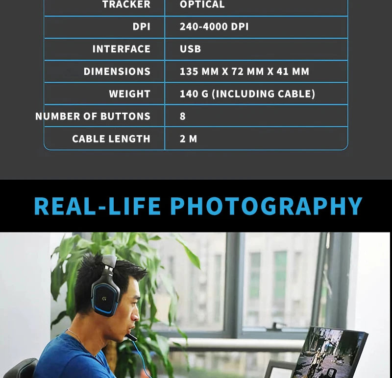 Logitech (G) G402 gaming mouse wired mouse