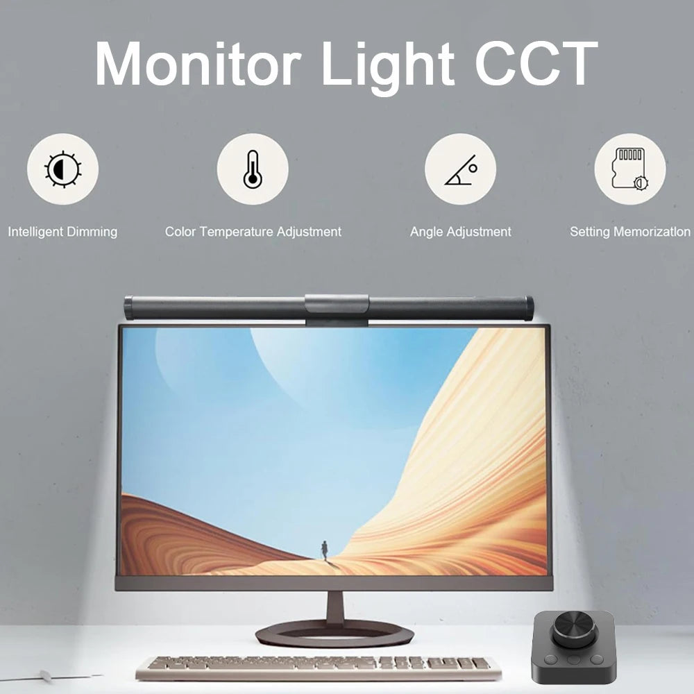 LED Monitor Screen Light Computer Monitor Light Bar with Remote Control Eye-Care Table Lamp Dimmable Screen Ambient Light Bar
